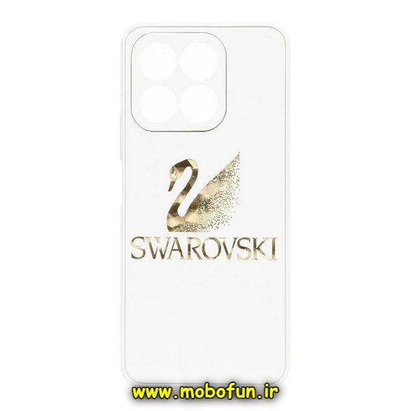 قاب گوشی Honor X8A 4G آنر لاکچری دیزاین سواروسکی SWAROVSKI محافظ لنزدار سفید کد 41